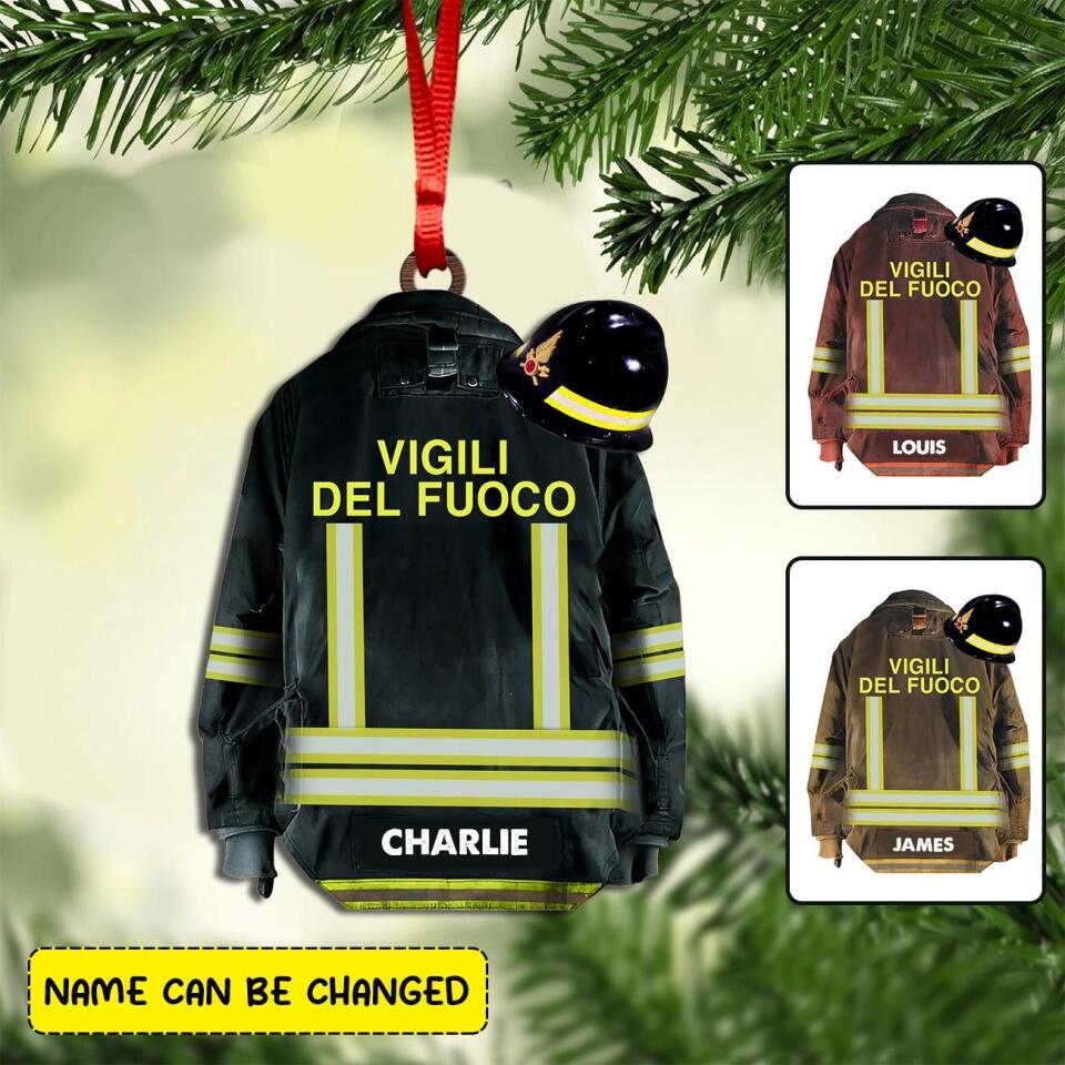 Personalized Italian Firefighter Christmas Ornament Printed 22SEP-HY21