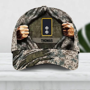 Personalized German Veteran/ Solider Camo Rank Peaked Cap 3D Printed QTDT2209