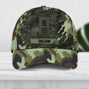 Personalized Irish Veteran/ Solider Camo Rank Peaked Cap 3D Printed QTDT2309