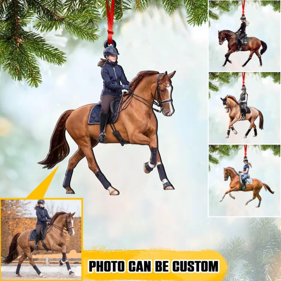 Personalized Image German Girl Love Horse Christmas Wood Ornament Printed 22SEP-HQ26