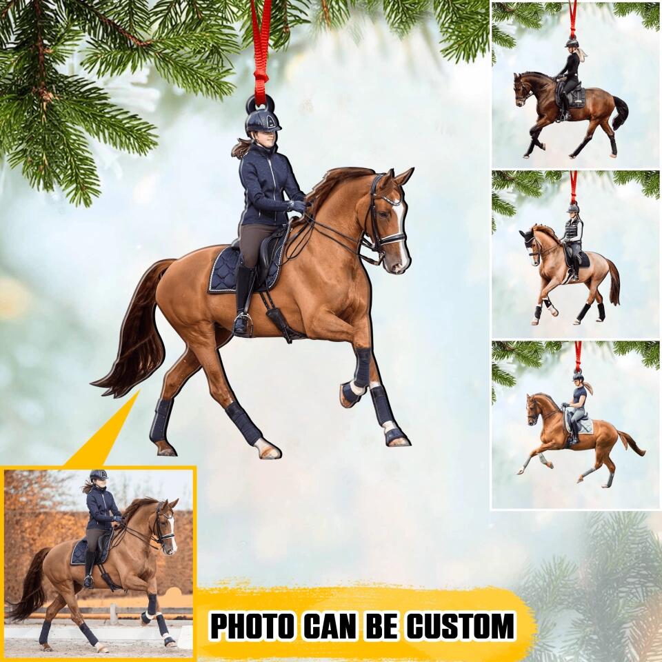 Personalized Image German Girl Love Horse Christmas Wood Ornament Printed 22SEP-HQ26