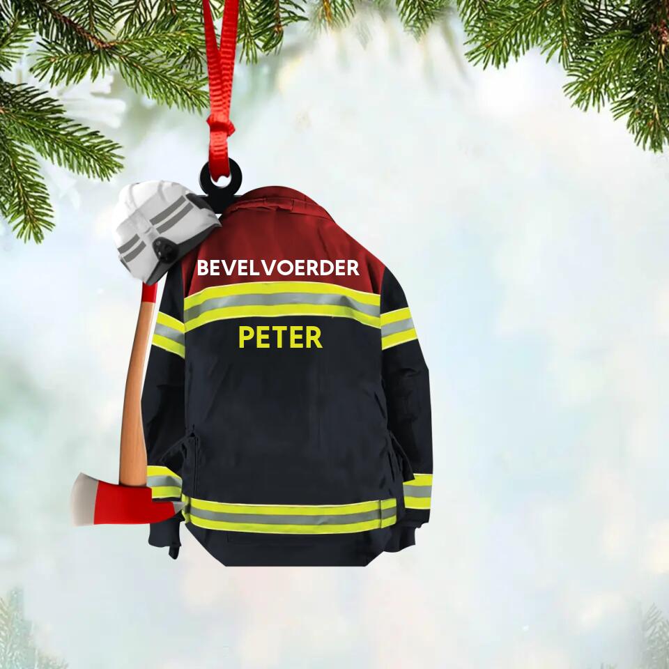 Personalized Netherland Firefighter Christmas Wood Ornament Printed 22SEP-HQ28