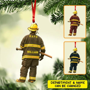 Personalized Firefighter Christmas Wood Ornament Printed 22SEP-HY28