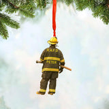 Personalized Firefighter Christmas Wood Ornament Printed 22SEP-HY28