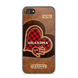 Personalized Grandma Kid Heart Caro Color Phone Case Printed 22OCT-DT03