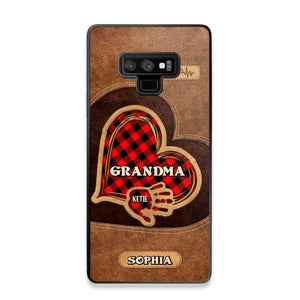 Personalized Grandma Kid Heart Caro Color Phone Case Printed 22OCT-DT03