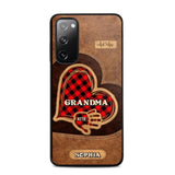 Personalized Grandma Kid Heart Caro Color Phone Case Printed 22OCT-DT03