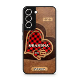 Personalized Grandma Kid Heart Caro Color Phone Case Printed 22OCT-DT03