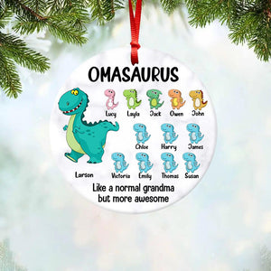 Personalized Grandmasaurus Like A Normal Grandma But More Awesome  Christmas Acrylic/Plastic Ornament Printed QTVQ0410