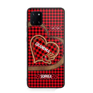 Personalized Grandma Kid Heart Caro Color Phone Case Printed 22OCT-HY04