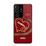 Personalized Grandma Kid Heart Caro Color Phone Case Printed 22OCT-HY04