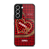 Personalized Grandma Kid Heart Caro Color Phone Case Printed 22OCT-HY04