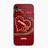 Personalized Grandma Kid Heart Caro Color Phone Case Printed 22OCT-HY04