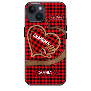 Personalized Grandma Kid Heart Caro Color Phone Case Printed 22OCT-HY04