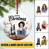 Personalized Girl Love Horse Christmas Acrylic/Plastic Ornament Printed 22OCT-HQ04