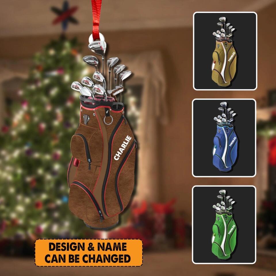 Personalized Golf Bag Christmas Wood Ornament Printed 22OCT-HY05