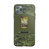 Personalized Canadian Veterans/Soldier Camo Phone Case Printed 22OCT-HY05