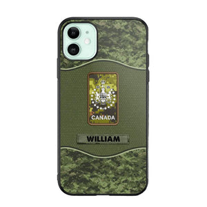 Personalized Canadian Veterans/Soldier Camo Phone Case Printed 22OCT-HY05