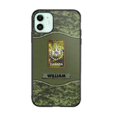 Personalized Canadian Veterans/Soldier Camo Phone Case Printed 22OCT-HY05