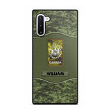 Personalized Canadian Veterans/Soldier Camo Phone Case Printed 22OCT-HY05