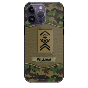 Personalized Swiss Veterans/Soldier Camo Phone Case Printed 22OCT-HY05