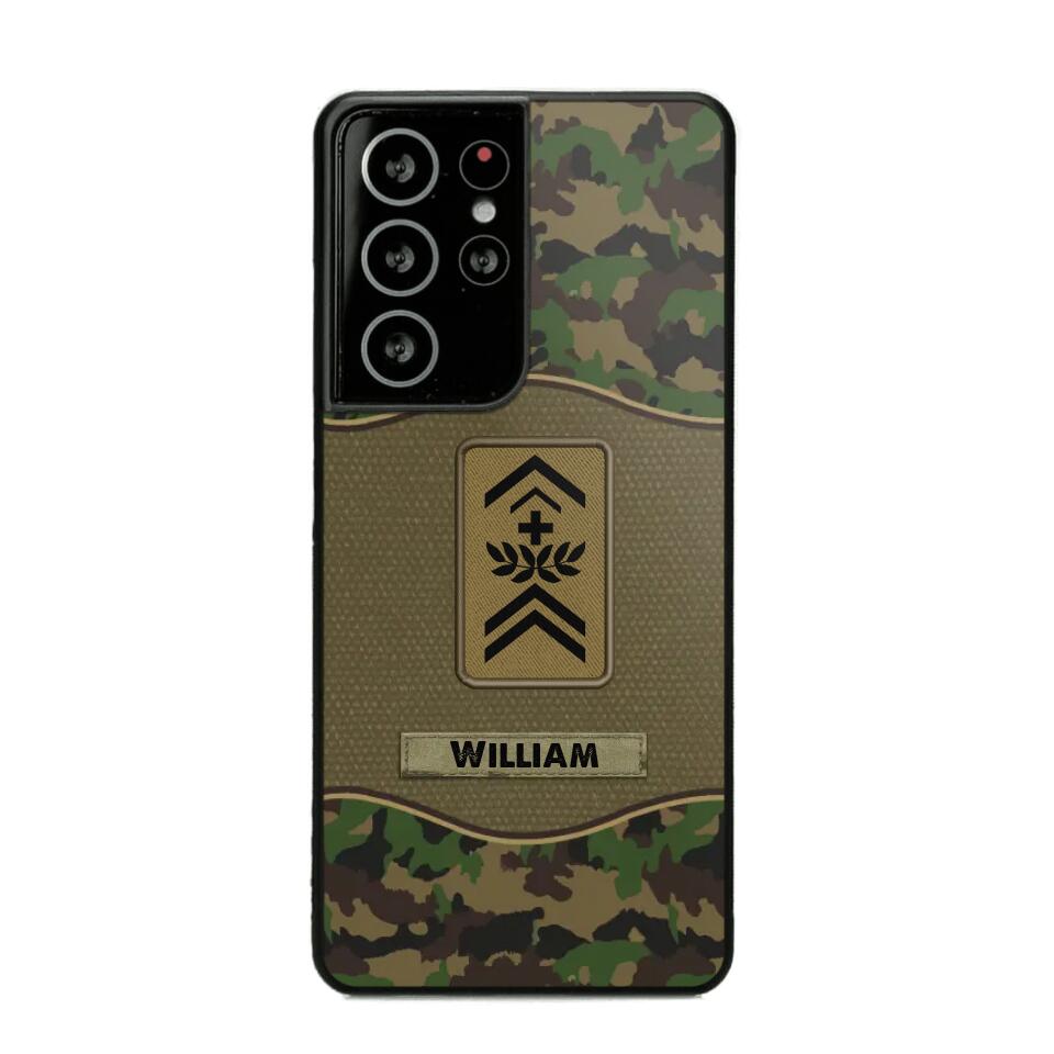 Personalized Swiss Veterans/Soldier Camo Phone Case Printed 22OCT-HY05