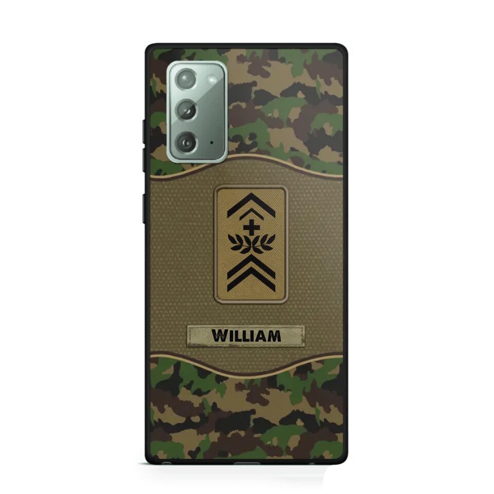 Personalized Swiss Veterans/Soldier Camo Phone Case Printed 22OCT-HY05