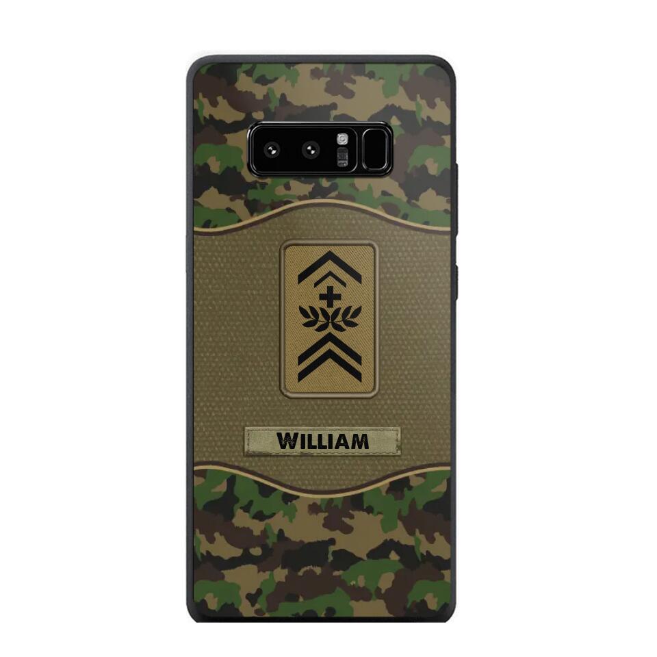 Personalized Swiss Veterans/Soldier Camo Phone Case Printed 22OCT-HY05