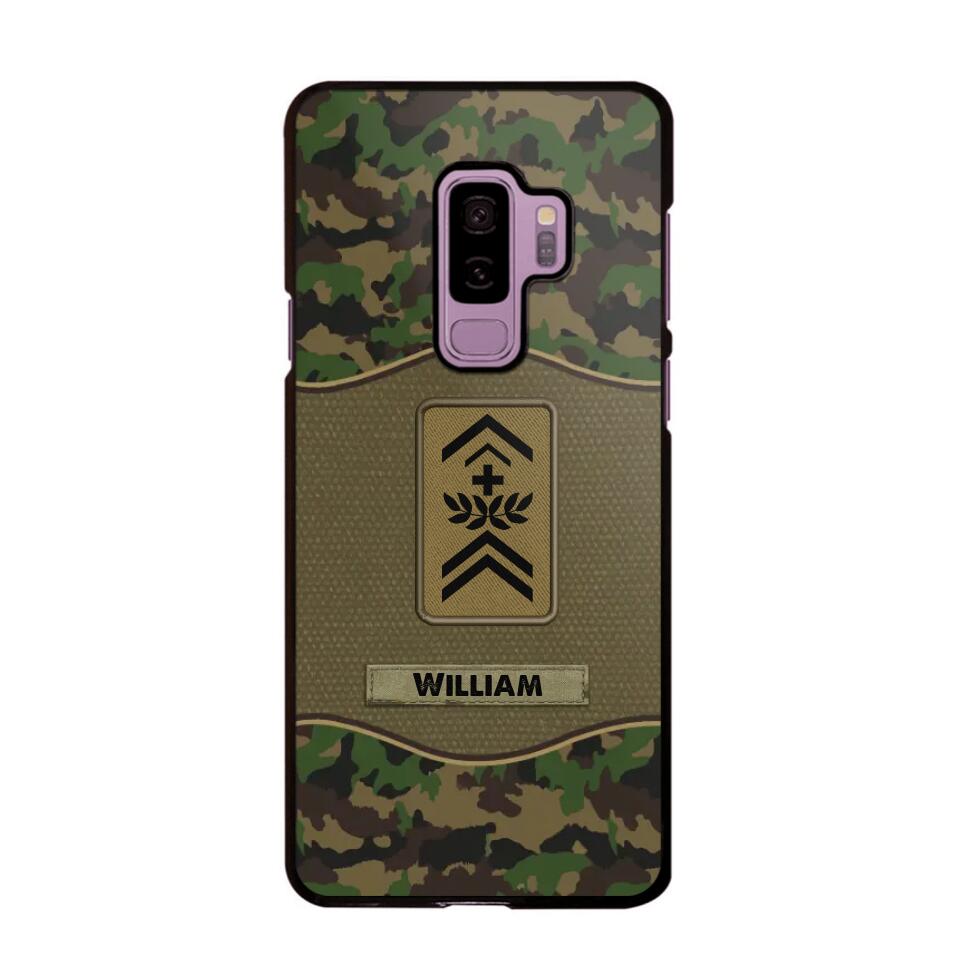 Personalized Swiss Veterans/Soldier Camo Phone Case Printed 22OCT-HY05