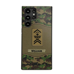 Personalized Swiss Veterans/Soldier Camo Phone Case Printed 22OCT-HY05