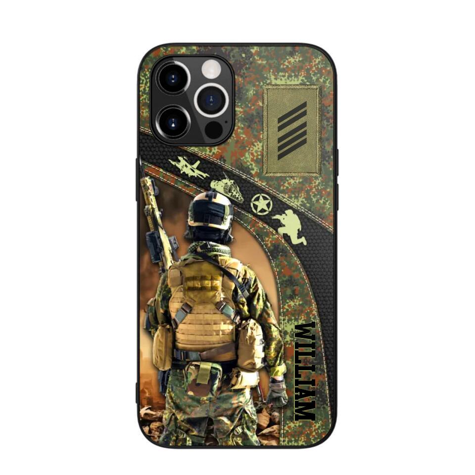 Personalized German Veterans/Soldier Camo Phone Case Printed 22OCT-HQ05