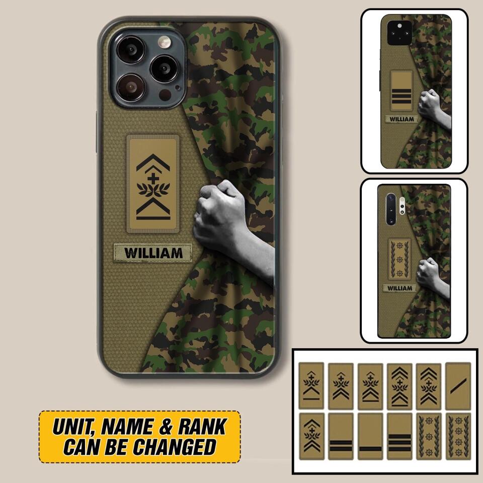 Personalized Swiss Veterans/Soldier Camo Phone Case Printed 22OCT-HY06