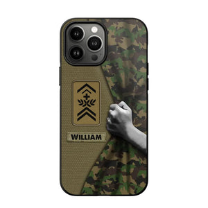 Personalized Swiss Veterans/Soldier Camo Phone Case Printed 22OCT-HY06