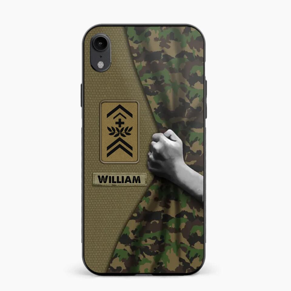 Personalized Swiss Veterans/Soldier Camo Phone Case Printed 22OCT-HY06