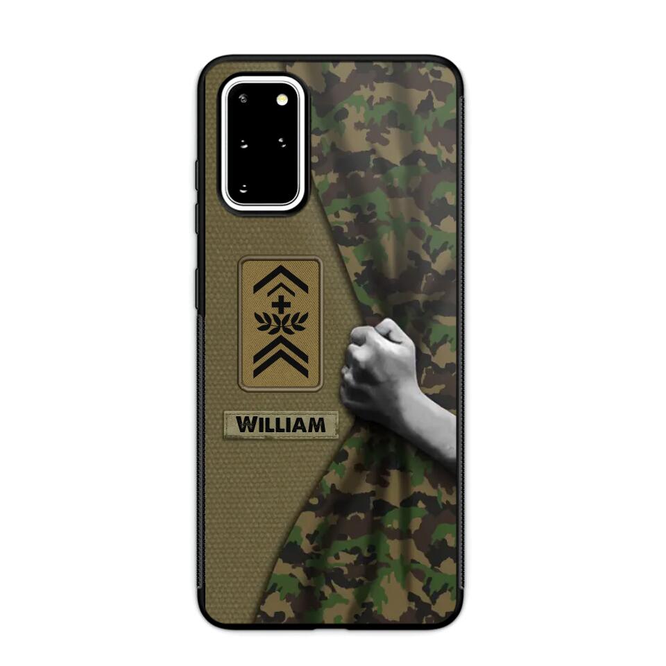 Personalized Swiss Veterans/Soldier Camo Phone Case Printed 22OCT-HY06