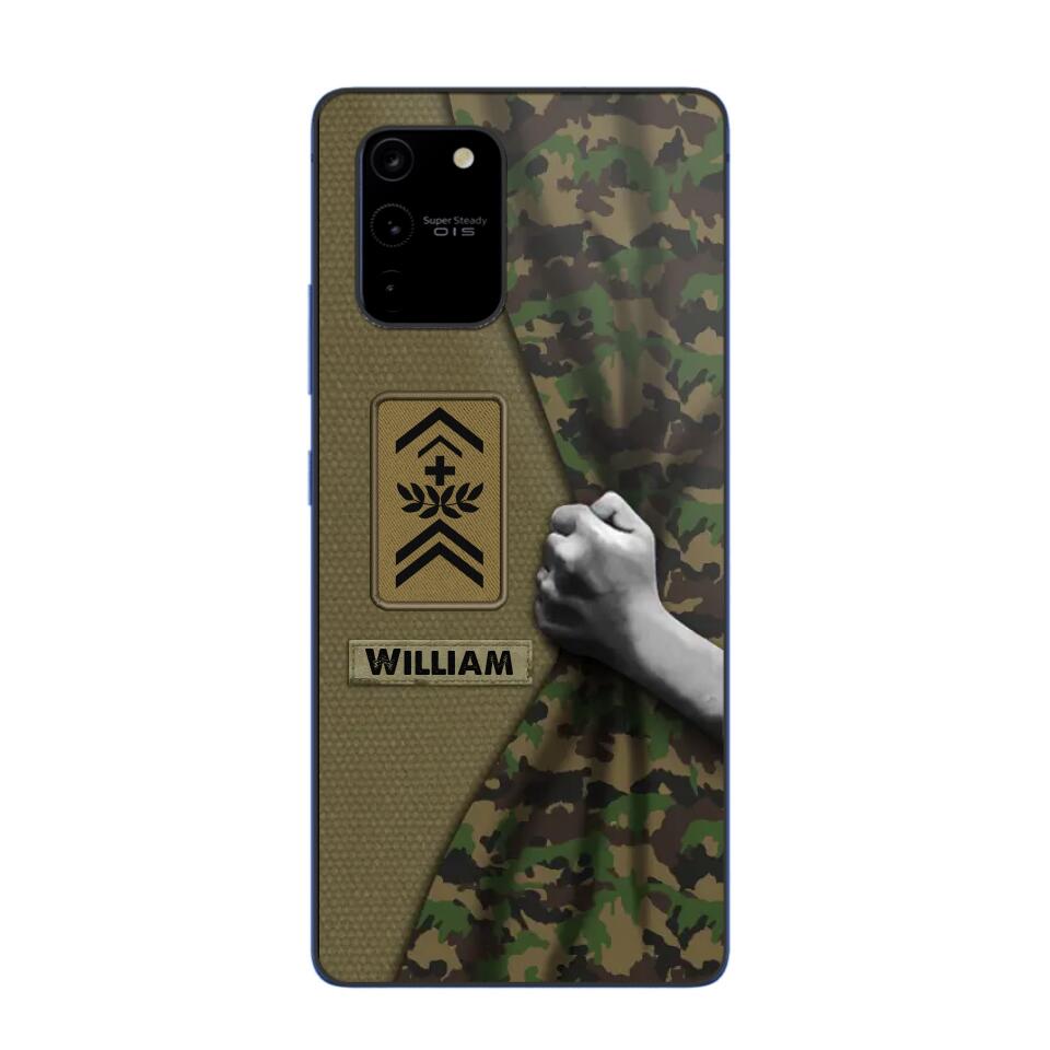 Personalized Swiss Veterans/Soldier Camo Phone Case Printed 22OCT-HY06