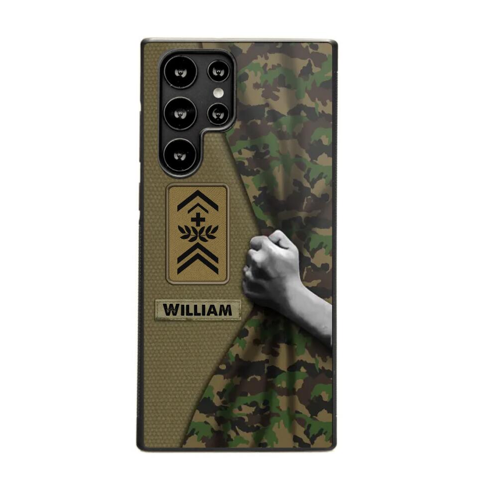 Personalized Swiss Veterans/Soldier Camo Phone Case Printed 22OCT-HY06