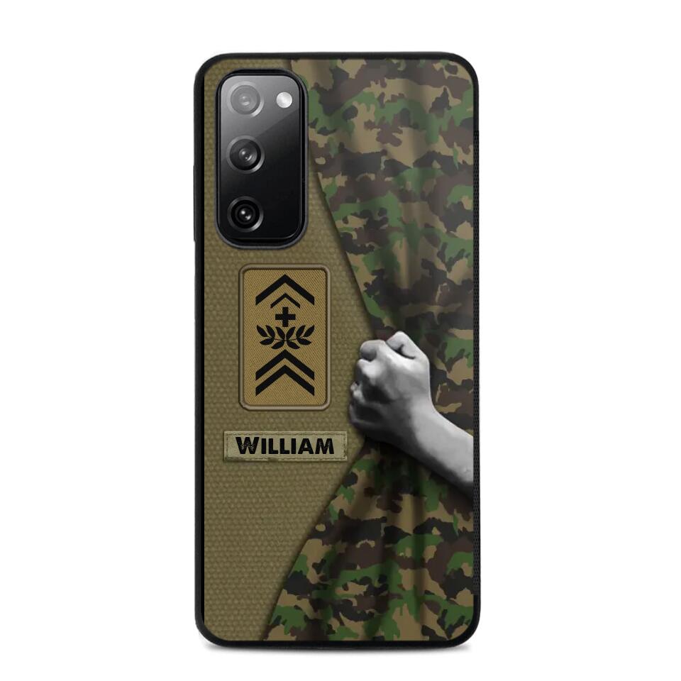 Personalized Swiss Veterans/Soldier Camo Phone Case Printed 22OCT-HY06