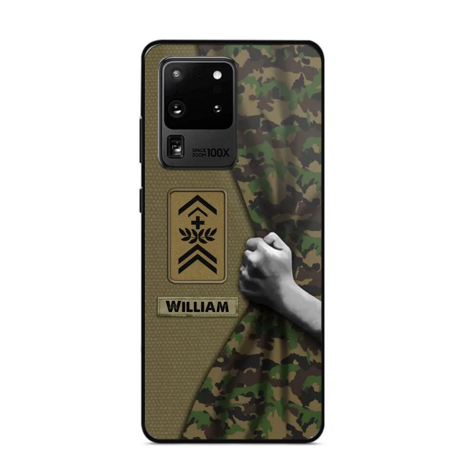 Personalized Swiss Veterans/Soldier Camo Phone Case Printed 22OCT-HY06