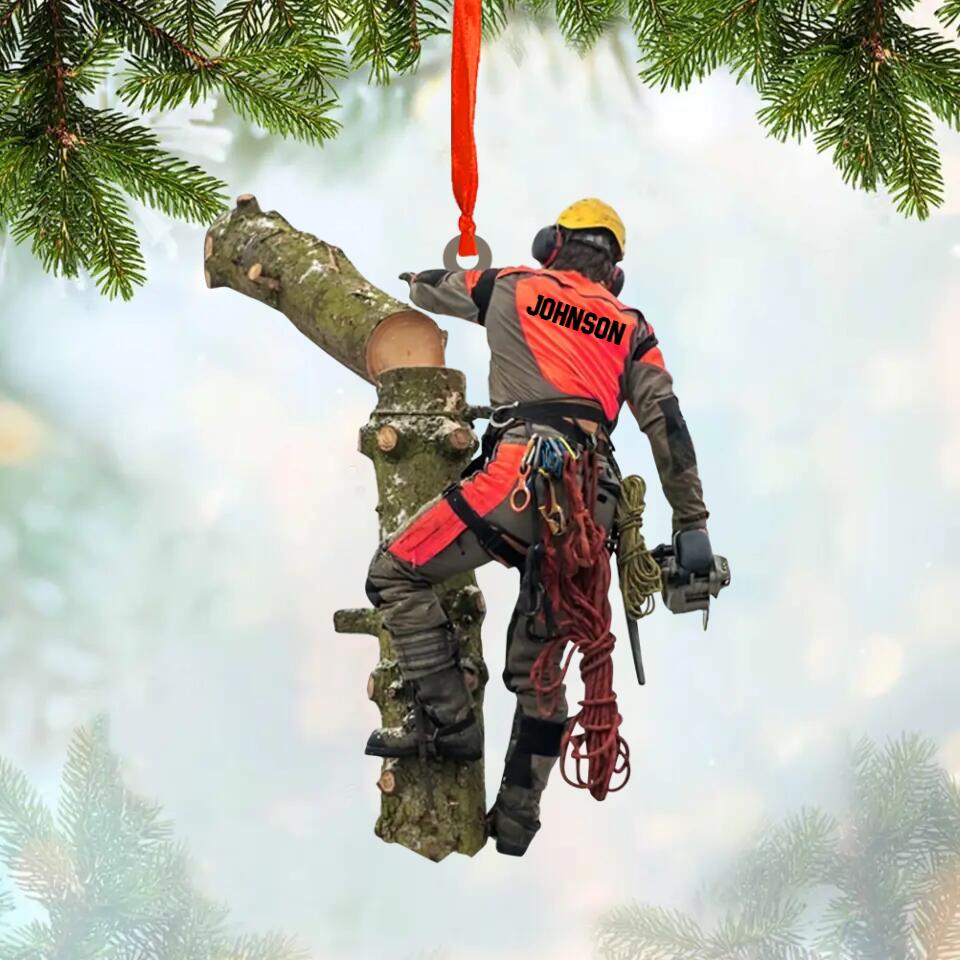 Personalized Arborist Christmas Wood Ornament Printed 22OCT-DT07
