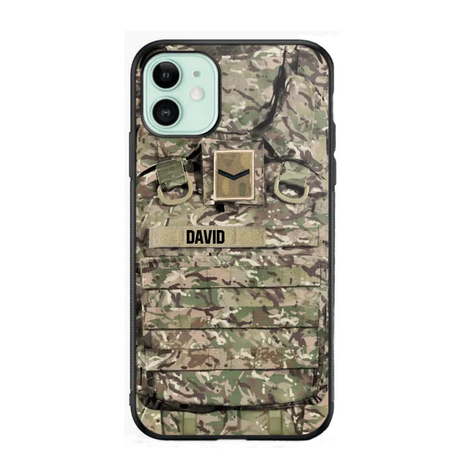 Personalized British Veterans/Soldier Camo Phone Case Printed 22OCT-DT07