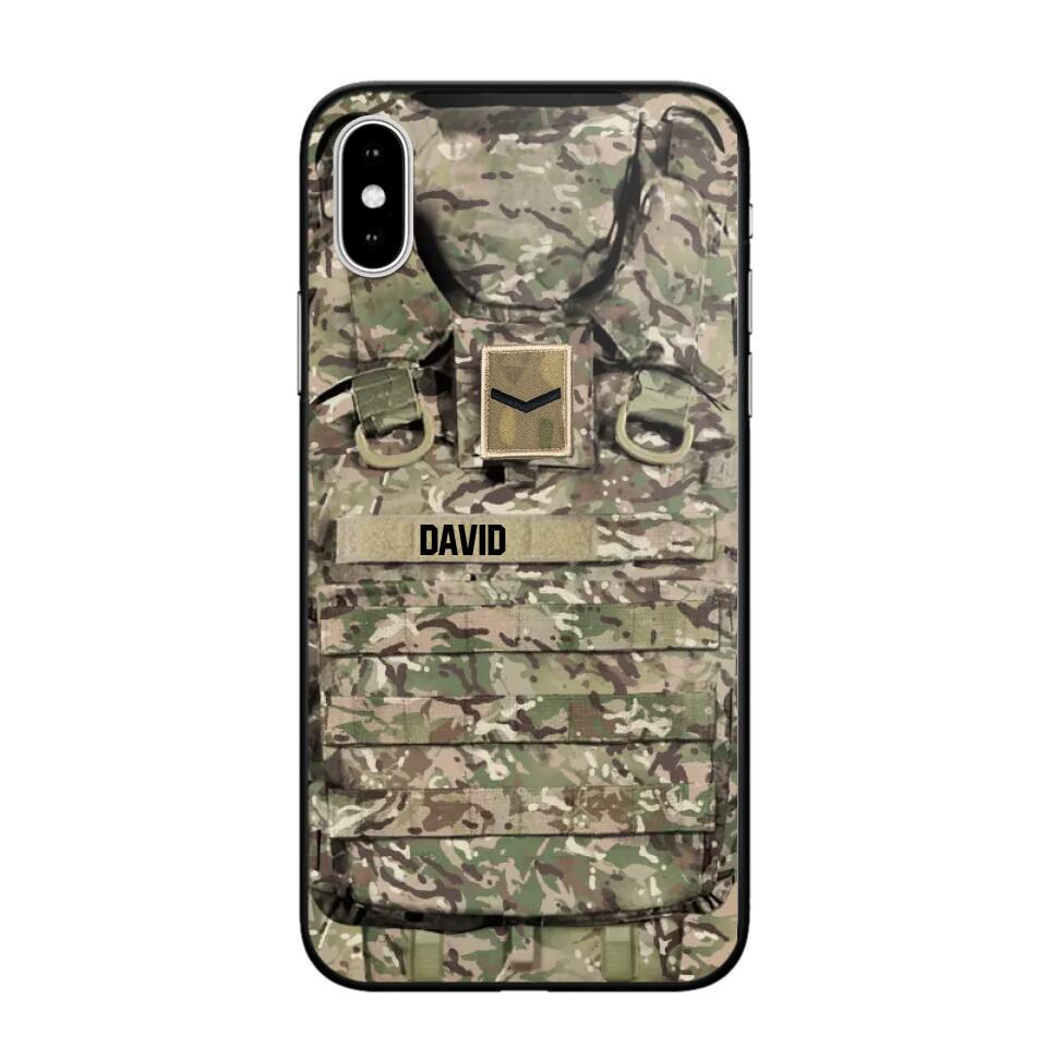 Personalized British Veterans/Soldier Camo Phone Case Printed 22OCT-DT07