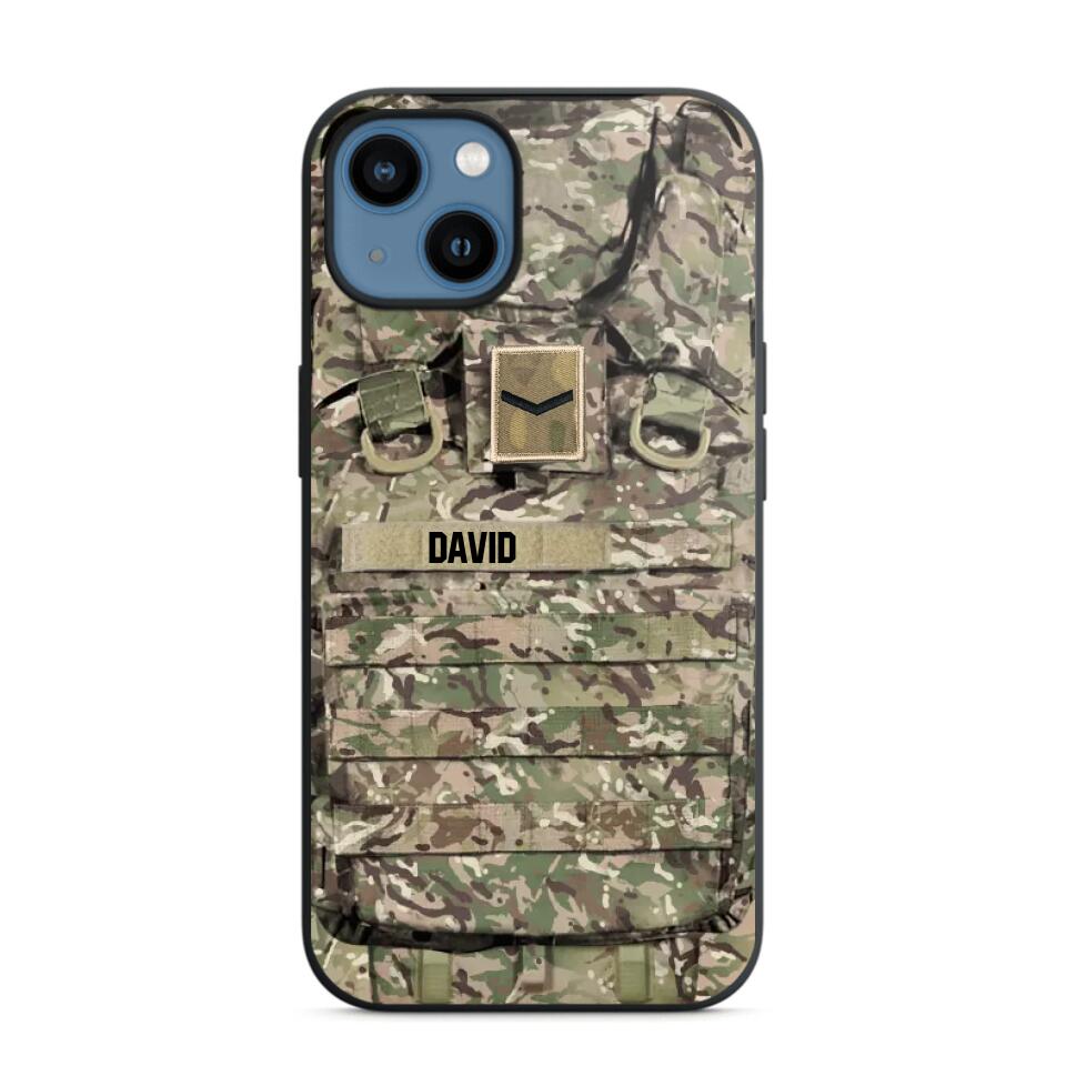 Personalized British Veterans/Soldier Camo Phone Case Printed 22OCT-DT07