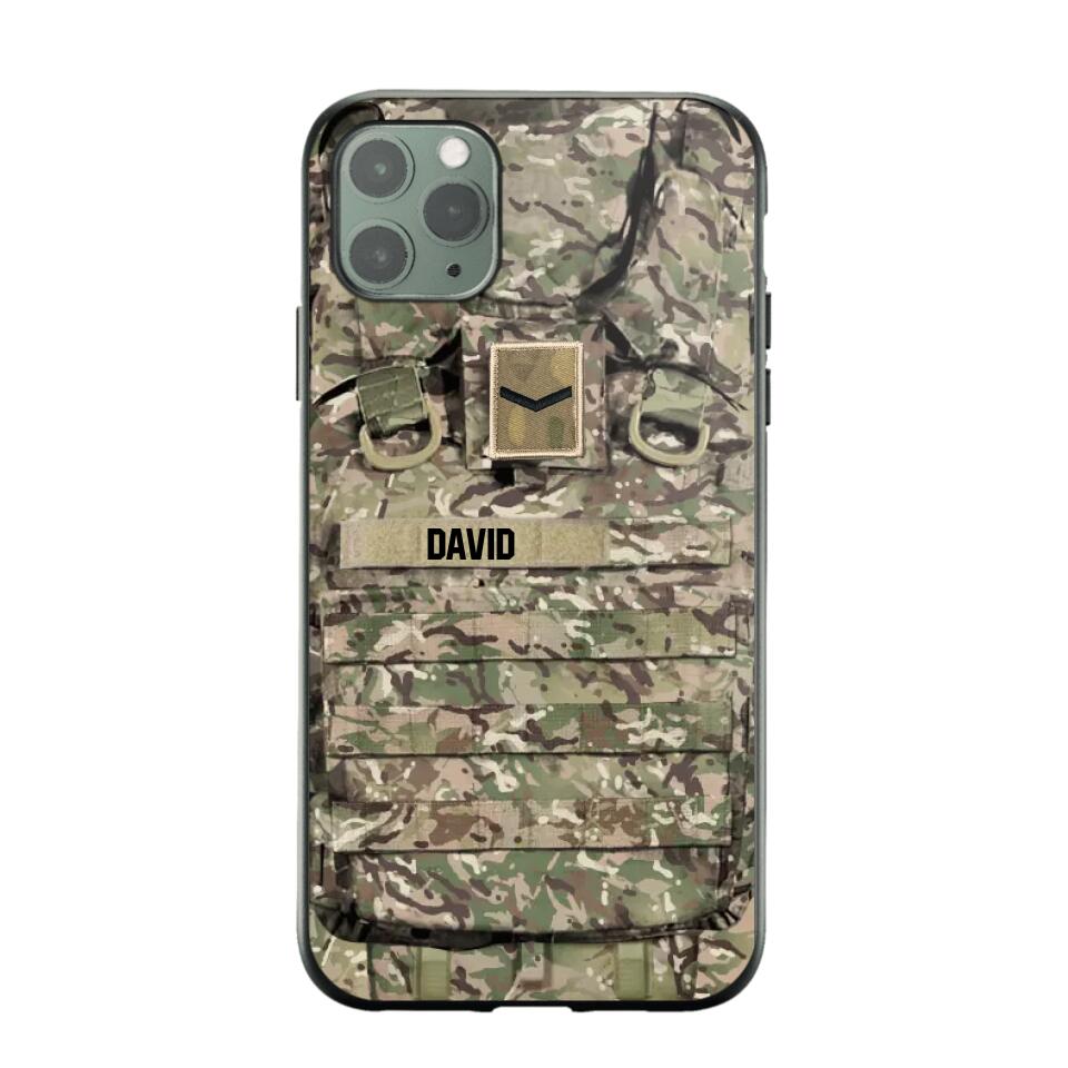 Personalized British Veterans/Soldier Camo Phone Case Printed 22OCT-DT07