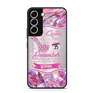 Personalized A Queen Was Born In December Sparkling Color Phone Case Printed 22OCT-HQ07