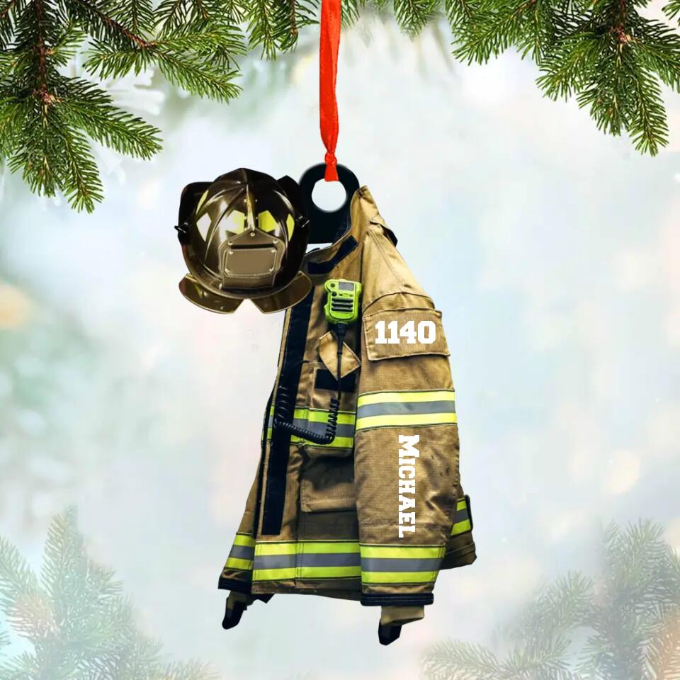 Personalized Us Firefighter Christmas Wood Ornament Printed 22OCT-MA10