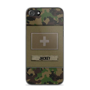 Personalized Swiss Veterans/Soldier Camo Phone Case Printed 22OCT-HY11