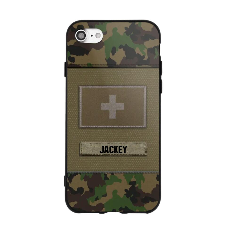 Personalized Swiss Veterans/Soldier Camo Phone Case Printed 22OCT-HY11