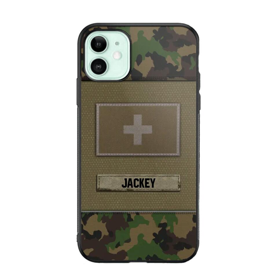 Personalized Swiss Veterans/Soldier Camo Phone Case Printed 22OCT-HY11