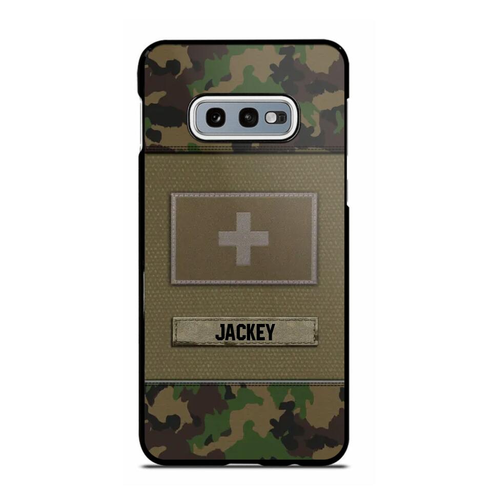 Personalized Swiss Veterans/Soldier Camo Phone Case Printed 22OCT-HY11